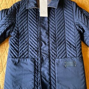 Scotch & Soda Men's Quilted Navy Puffer Reversible Jacket